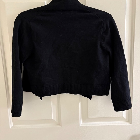 Calvin Klein Black Cropped Open-Front Cardigan | Size S - Picture 3 of 3